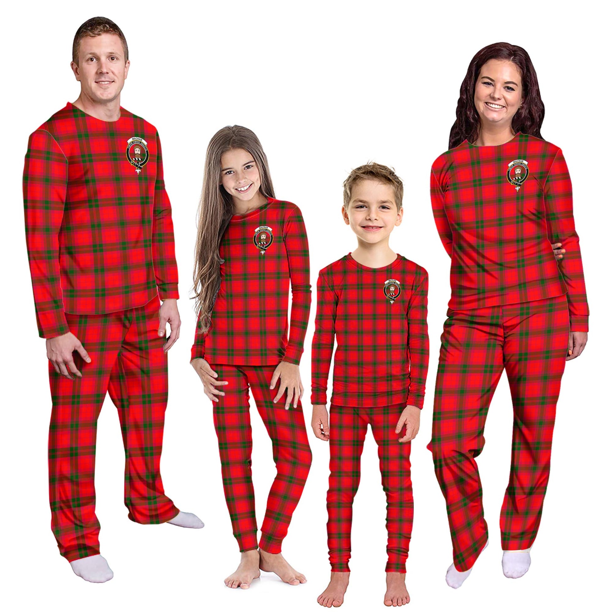 MacNab Modern Tartan Pajamas Family Set with Family Crest - Tartanvibesclothing