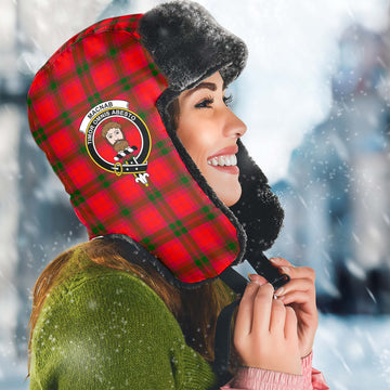 MacNab Modern Tartan Winter Trapper Hat with Family Crest