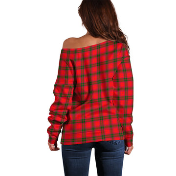 MacNab Modern Tartan Off Shoulder Women Sweater with Family Crest