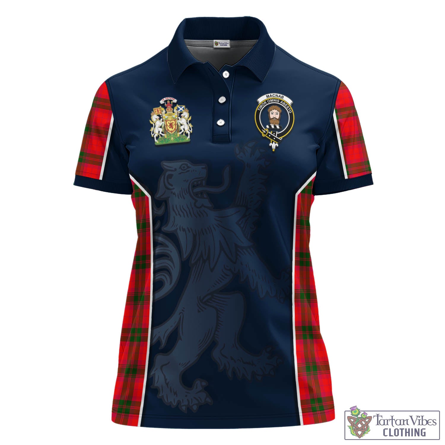 MacNab Modern Tartan Women's Polo Shirt with Family Crest and Lion Rampant Vibes Sport Style - Tartan Vibes Clothing