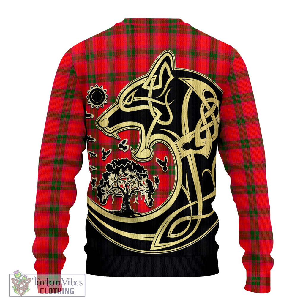 MacNab Modern Tartan Knitted Sweater with Family Crest Celtic Wolf Style - Tartan Vibes Clothing