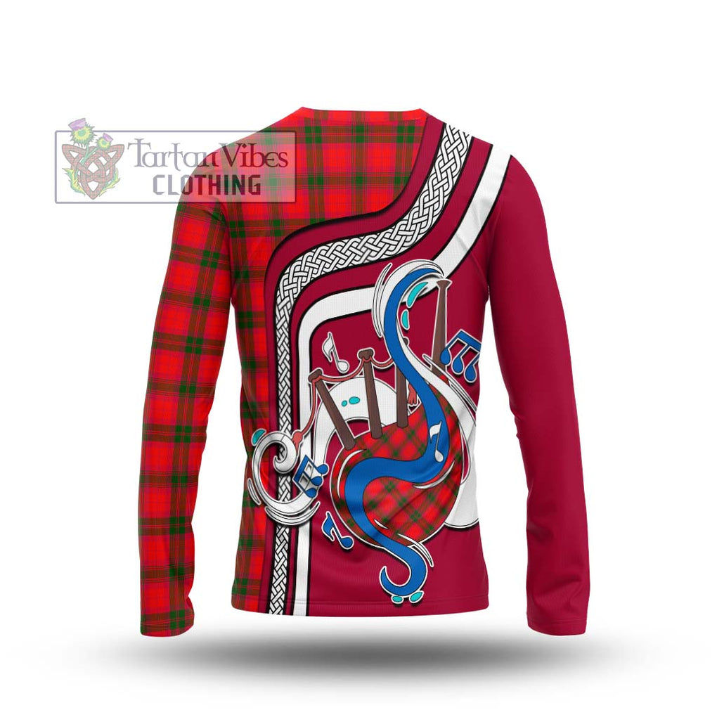 Tartan Vibes Clothing MacNab Modern Tartan Long Sleeve T-Shirt with Epic Bagpipe Style