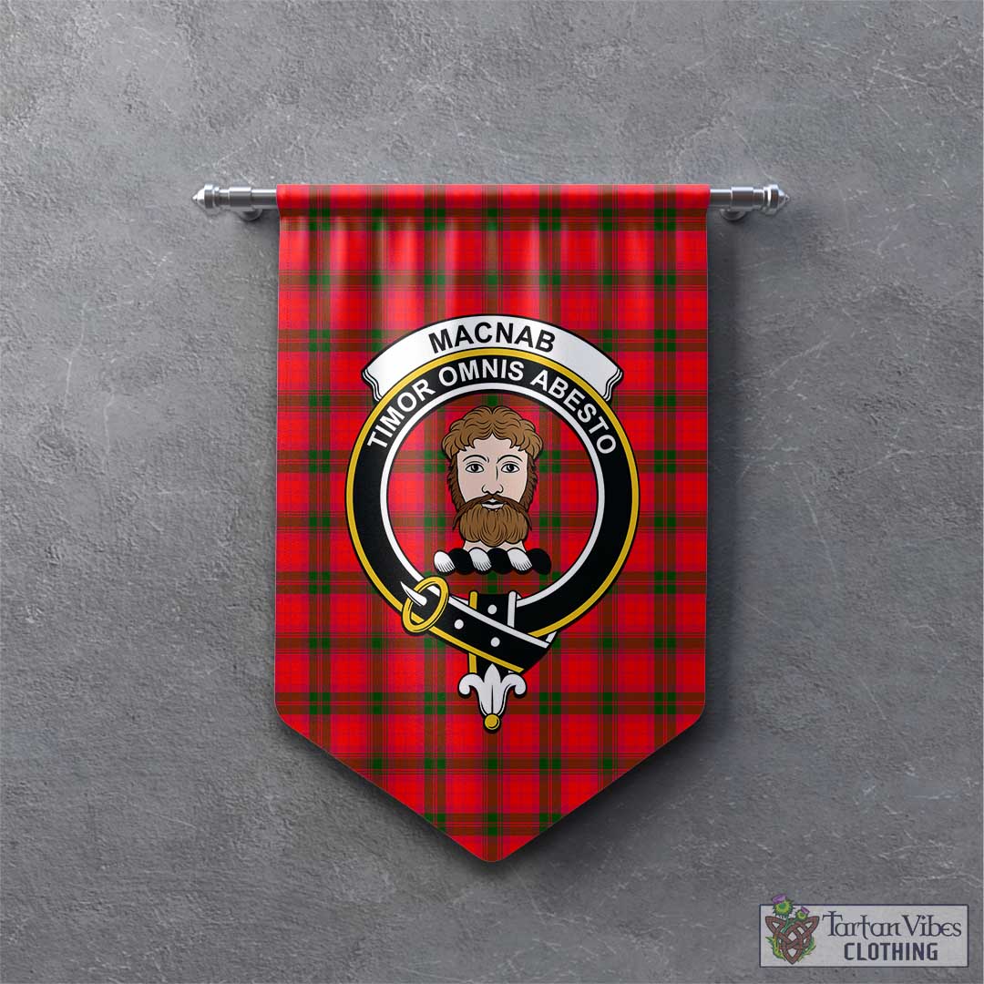 Tartan Vibes Clothing MacNab Modern Tartan Gonfalon, Tartan Banner with Family Crest