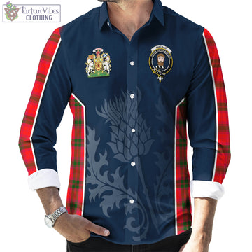 MacNab Modern Tartan Long Sleeve Button Up Shirt with Family Crest and Scottish Thistle Vibes Sport Style