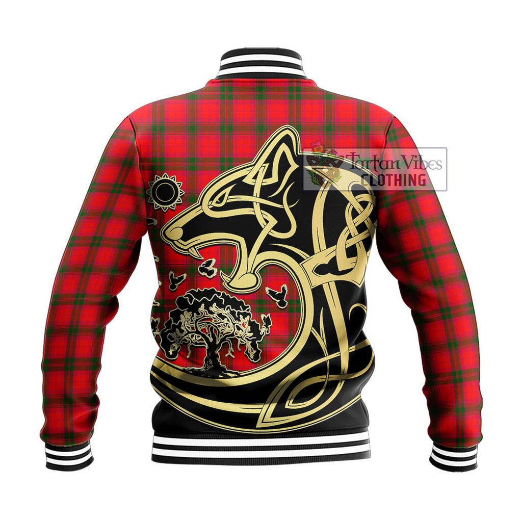 MacNab Modern Tartan Baseball Jacket with Family Crest Celtic Wolf Style - Tartan Vibes Clothing