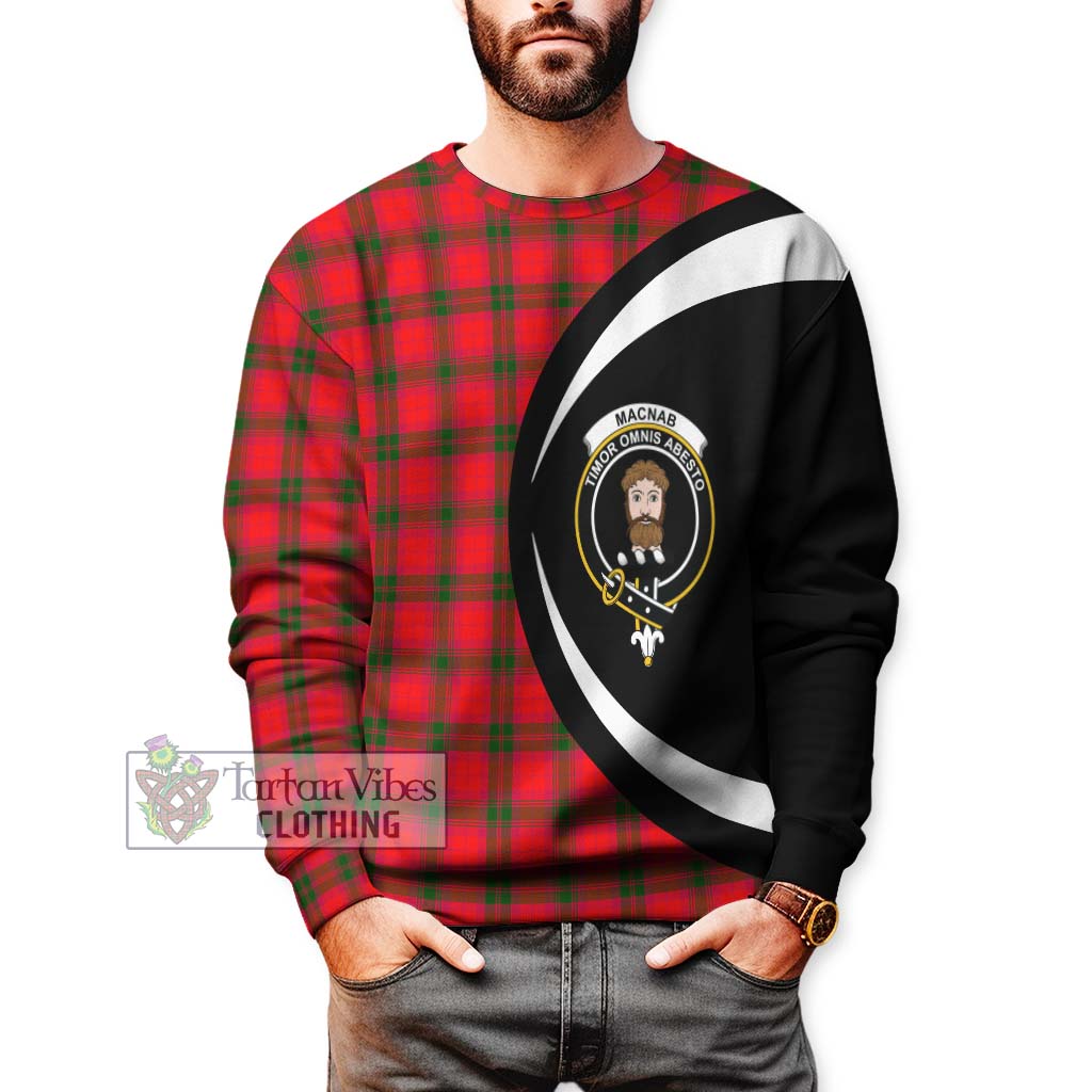 MacNab Modern Tartan Sweatshirt with Family Crest Circle Style - Tartan Vibes Clothing