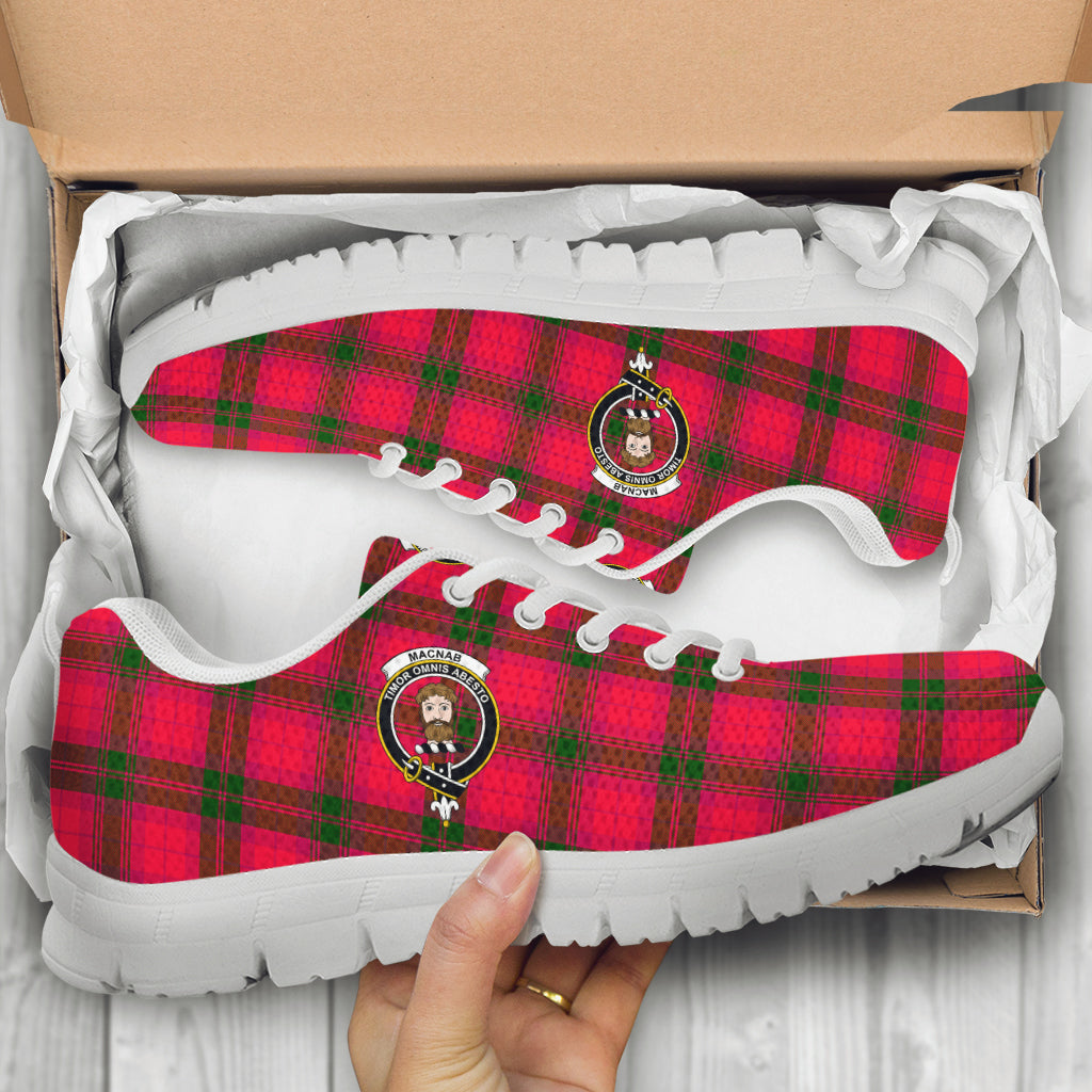 MacNab Modern Tartan Sneakers with Family Crest - Tartan Vibes Clothing