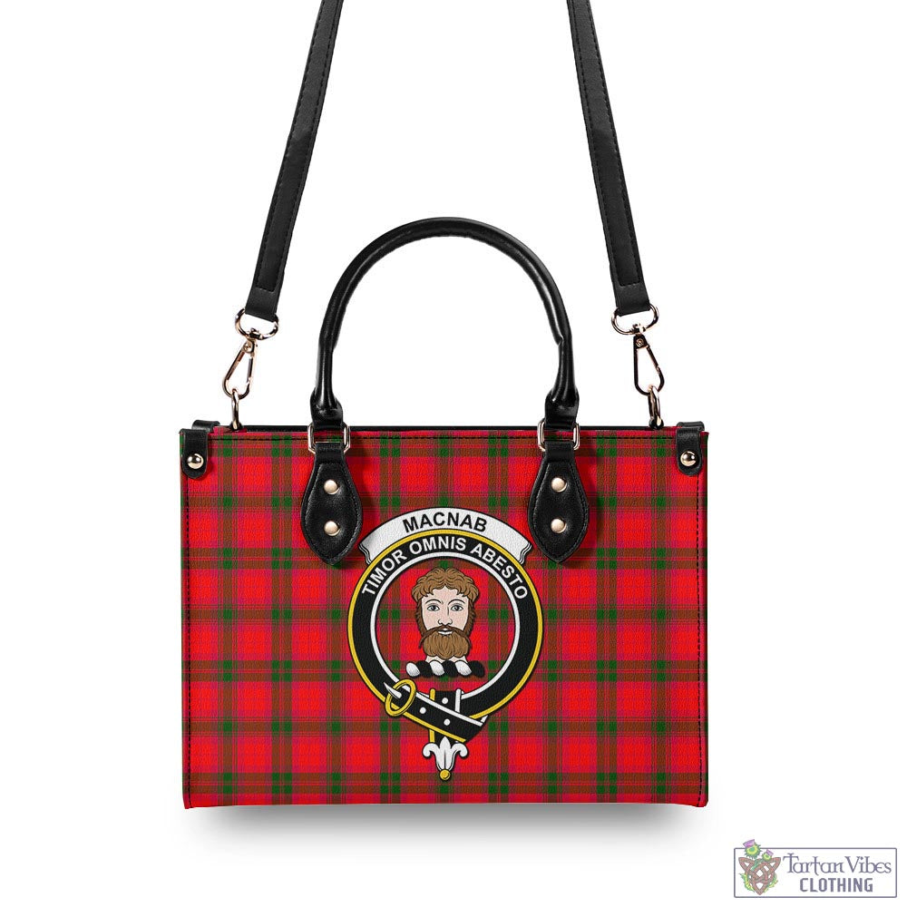 Tartan Vibes Clothing MacNab Modern Tartan Luxury Leather Handbags with Family Crest