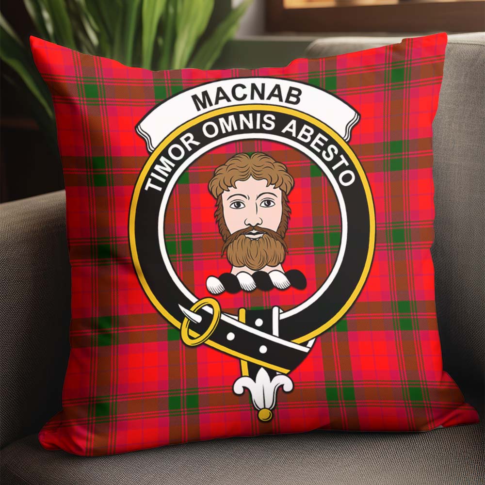 MacNab Modern Tartan Pillow Cover with Family Crest - Tartanvibesclothing