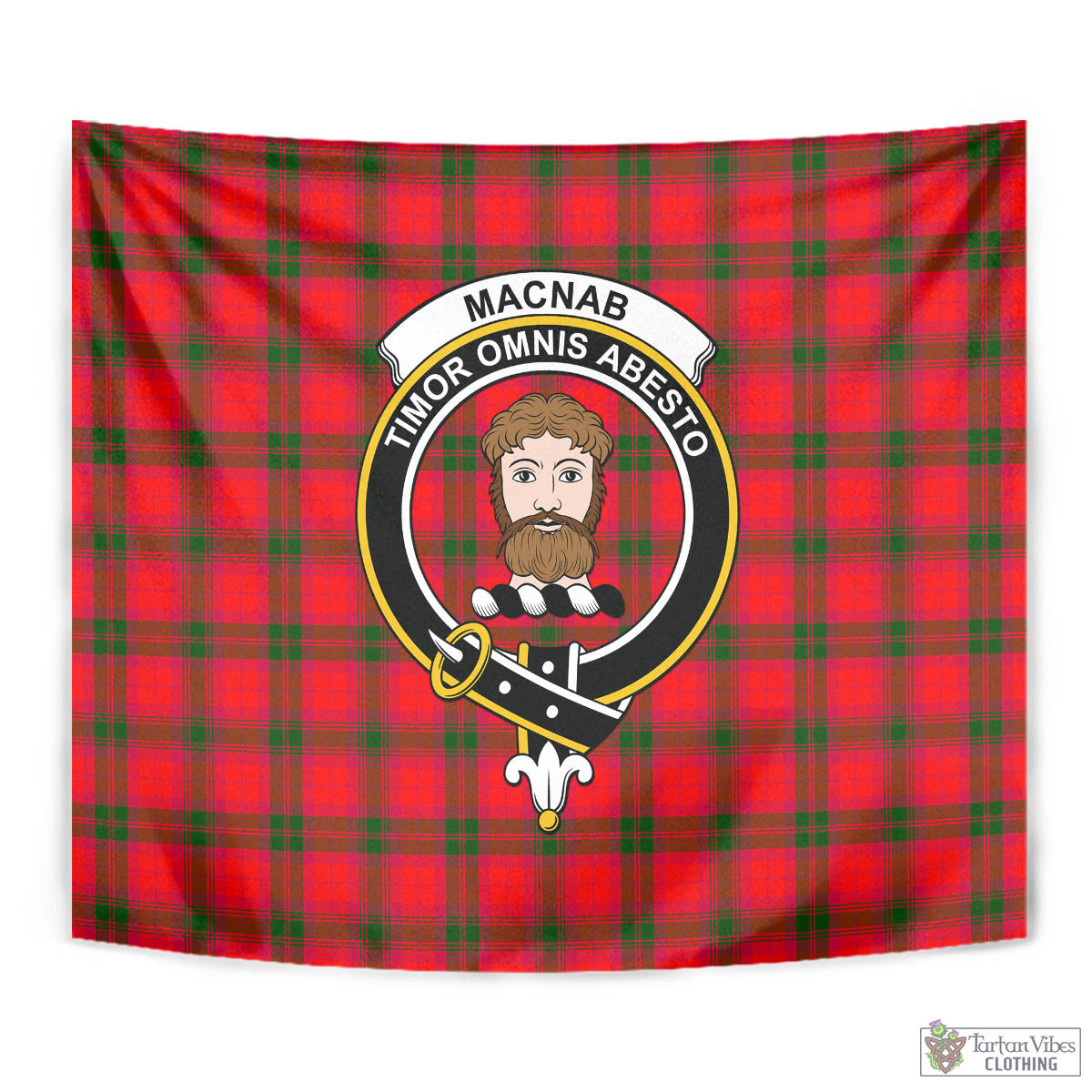 Tartan Vibes Clothing MacNab Modern Tartan Tapestry Wall Hanging and Home Decor for Room with Family Crest