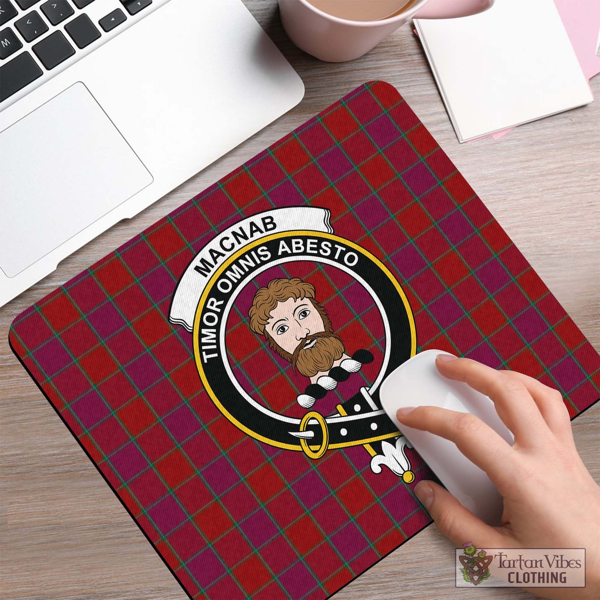 Tartan Vibes Clothing MacNab Old Tartan Mouse Pad with Family Crest