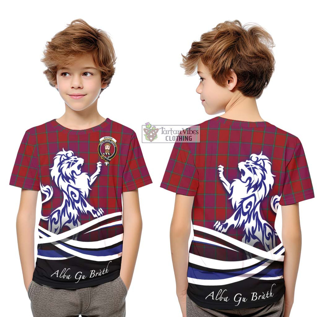 MacNab Old Tartan Kid T-Shirt with Alba Gu Brath Regal Lion Emblem Youth XL Size14 - Tartanvibesclothing Shop