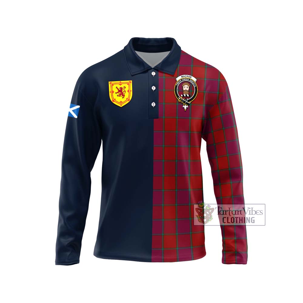 Tartan Vibes Clothing MacNab Old Tartan Long Sleeve Polo Shirt with Scottish Lion Royal Arm Half Style