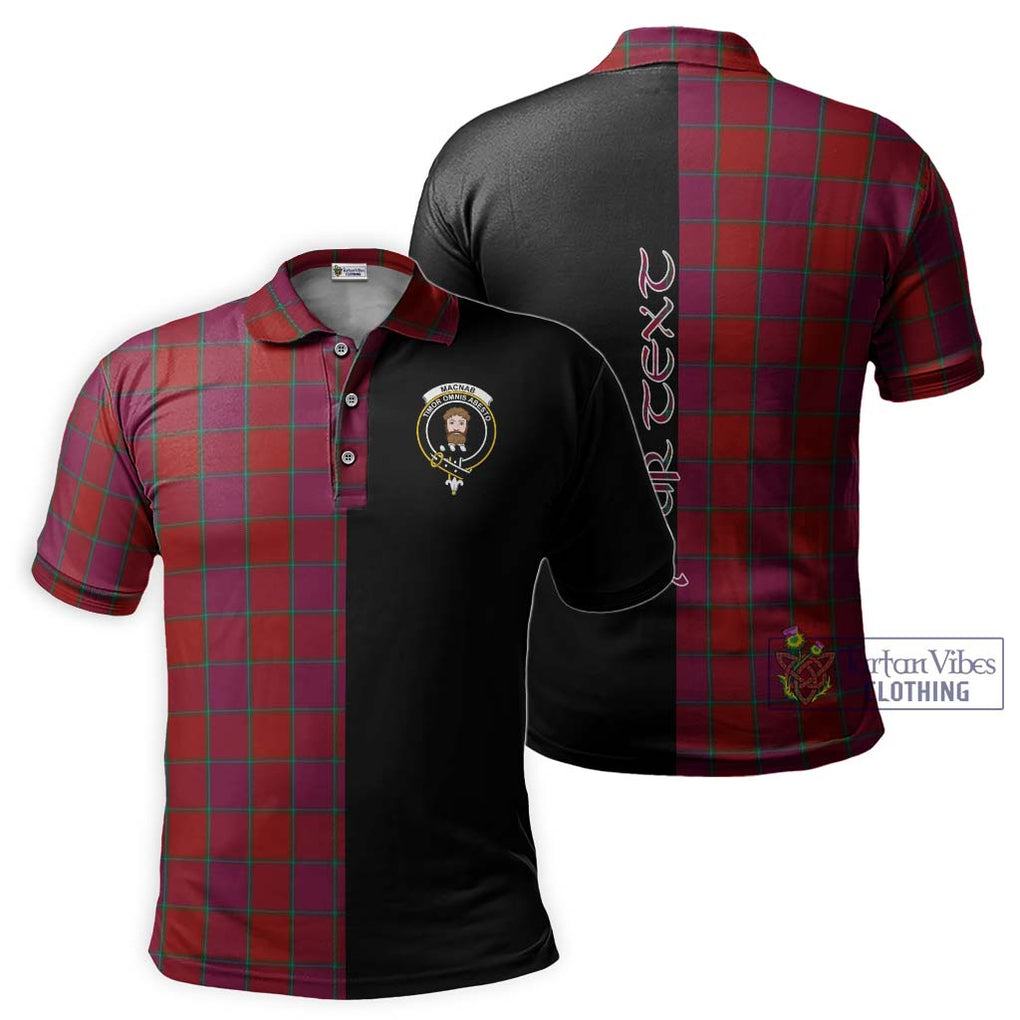 MacNab Old Tartan Polo Shirt with Family Crest and Half Of Me Style Kid - Tartanvibesclothing Shop