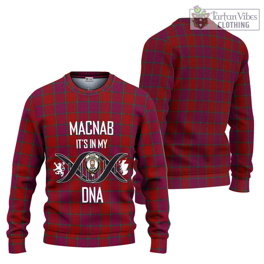 MacNab Old Tartan Knitted Sweater with Family Crest DNA In Me Style Unisex - Tartanvibesclothing Shop