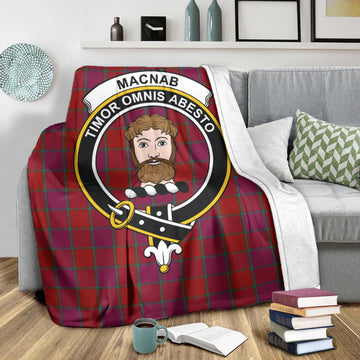 MacNab Old Tartan Blanket with Family Crest