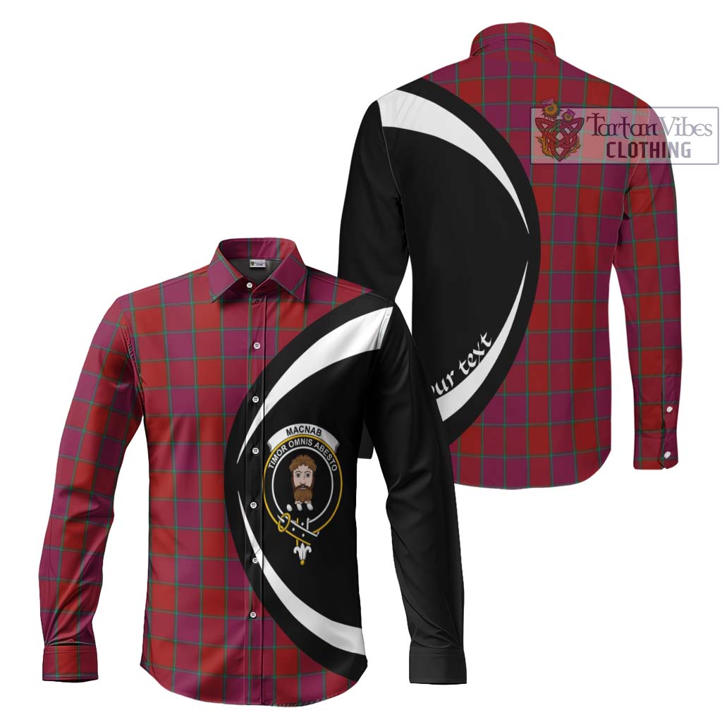 MacNab Old Tartan Long Sleeve Button Up with Family Crest Circle Style Men's Shirt S - Tartan Vibes Clothing