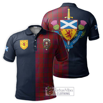 MacNab Old Tartan Polo Shirt Alba with Scottish Lion Royal Arm Half Style