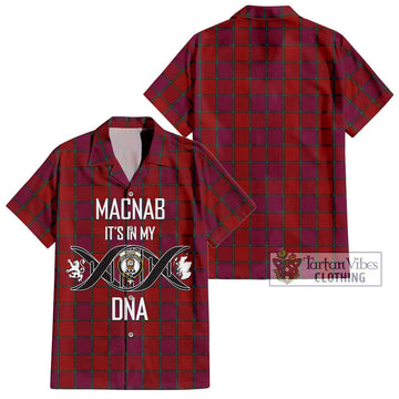 MacNab Old Tartan Short Sleeve Button Shirt with Family Crest DNA In Me Style