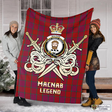 MacNab Old Tartan Blanket with Clan Crest and the Golden Sword of Courageous Legacy