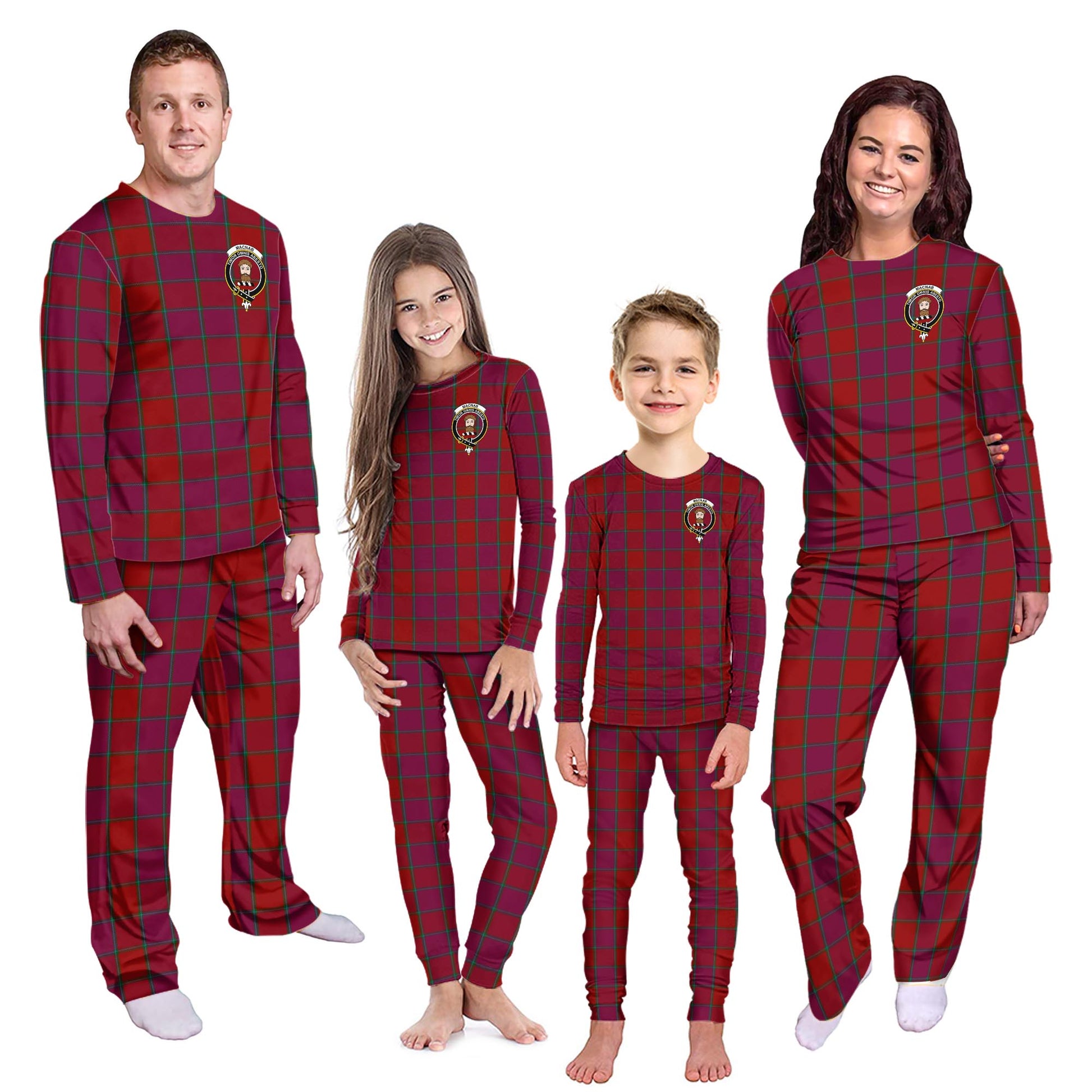 MacNab Old Tartan Pajamas Family Set with Family Crest - Tartanvibesclothing