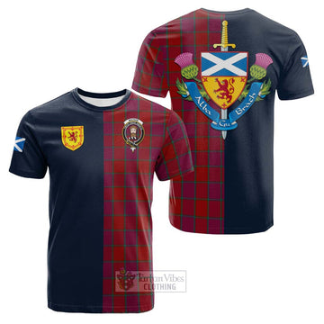 MacNab Old Tartan Cotton T-shirt Alba with Scottish Lion Royal Arm Half Style