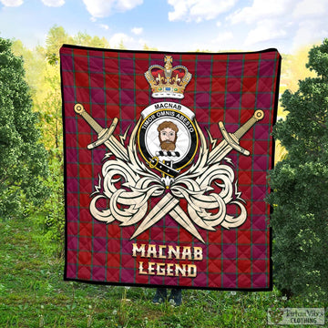 MacNab Old Tartan Quilt with Clan Crest and the Golden Sword of Courageous Legacy