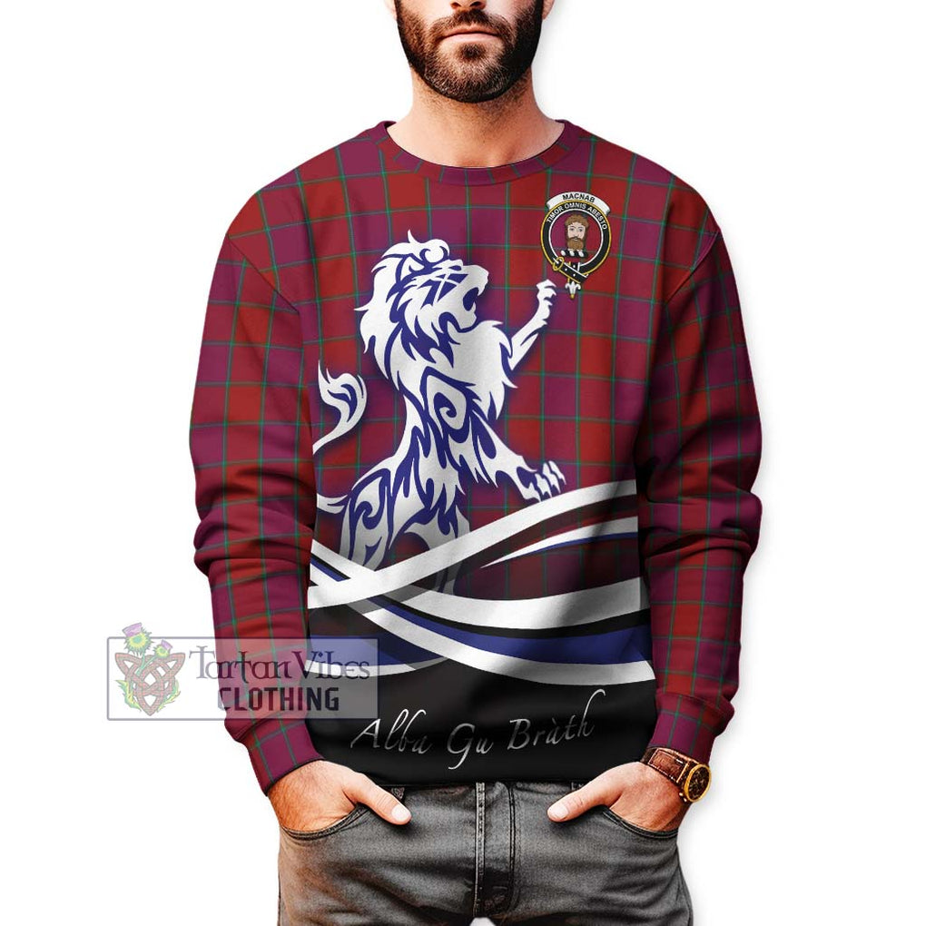 MacNab Old Tartan Sweatshirt with Alba Gu Brath Regal Lion Emblem Unisex - Tartanvibesclothing Shop