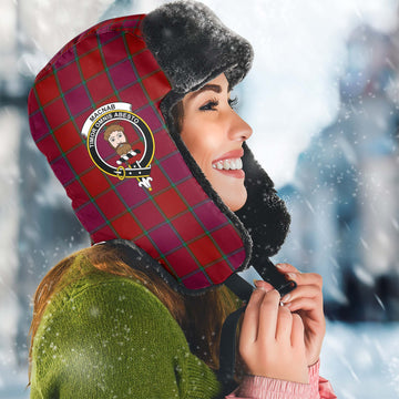 MacNab Old Tartan Winter Trapper Hat with Family Crest