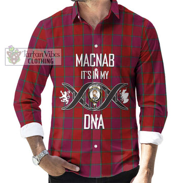 MacNab Old Tartan Long Sleeve Button Shirt with Family Crest DNA In Me Style