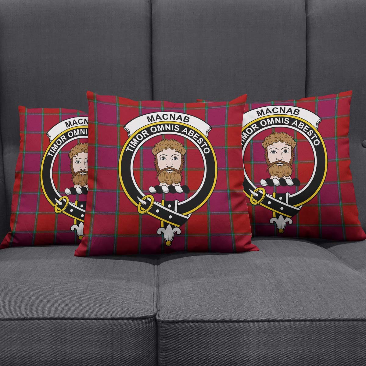 MacNab Old Tartan Pillow Cover with Family Crest Square Pillow Cover - Tartanvibesclothing