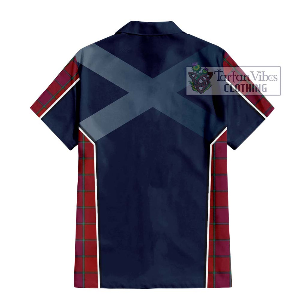 MacNab Old Tartan Short Sleeve Button Shirt with Family Crest and Lion Rampant Vibes Sport Style - Tartan Vibes Clothing