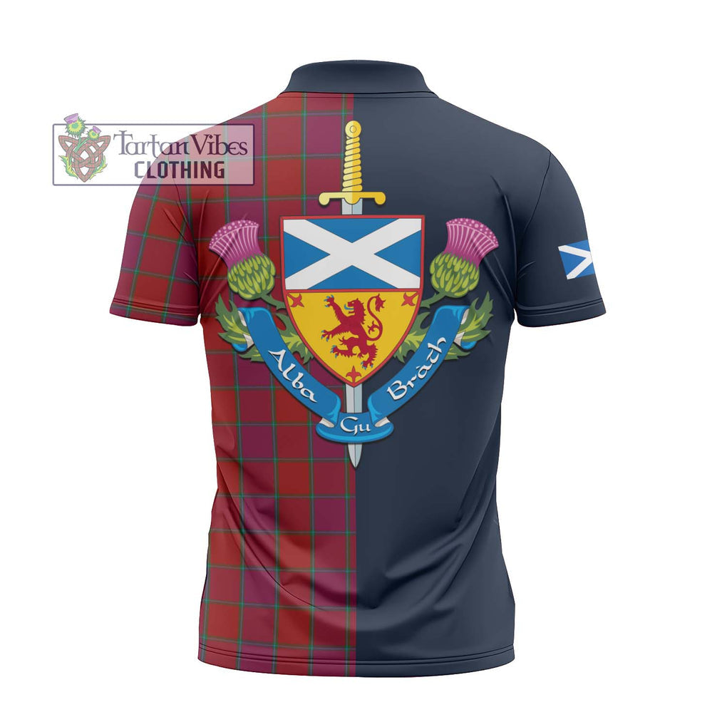 Tartan Vibes Clothing MacNab Old Tartan Zipper Polo Shirt with Scottish Lion Royal Arm Half Style