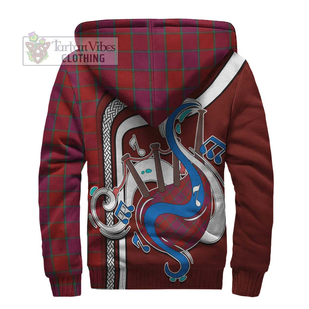 MacNab Old Tartan Sherpa Hoodie with Epic Bagpipe Style - Tartanvibesclothing Shop