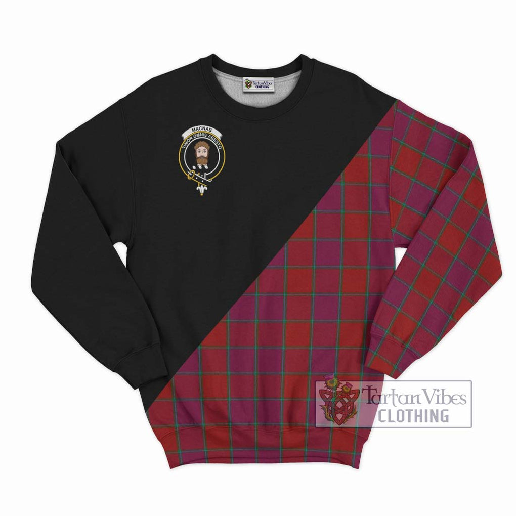 MacNab Old Tartan Sweatshirt with Family Crest and Military Logo Style - Tartanvibesclothing Shop