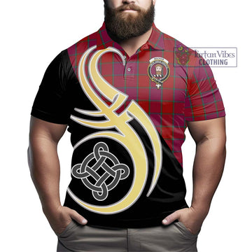 MacNab Old Tartan Polo Shirt with Family Crest and Celtic Symbol Style