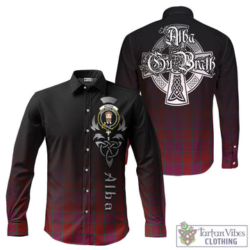 MacNab Old Tartan Long Sleeve Button Up Featuring Alba Gu Brath Family Crest Celtic Inspired