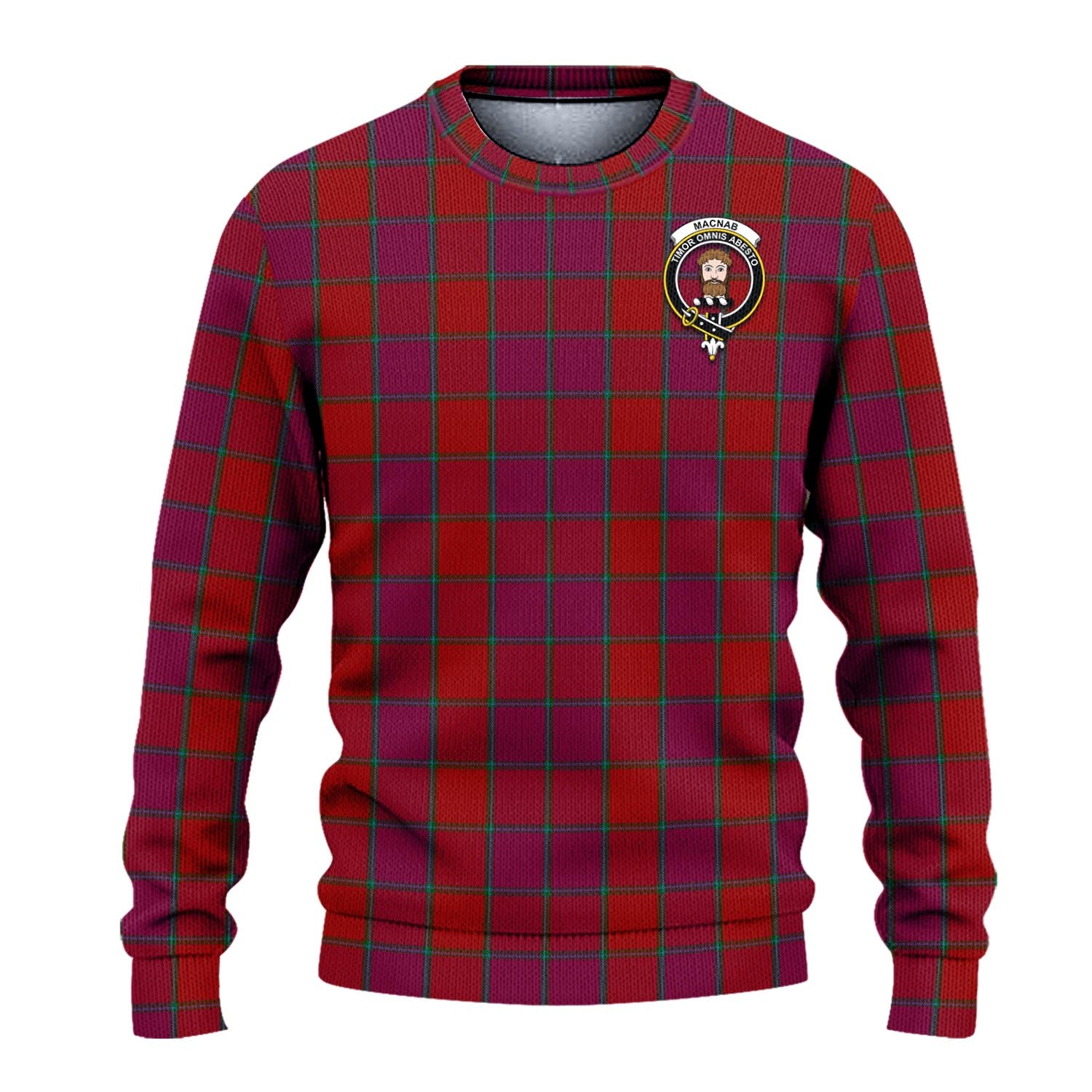 MacNab Old Tartan Knitted Sweater with Family Crest - Tartanvibesclothing