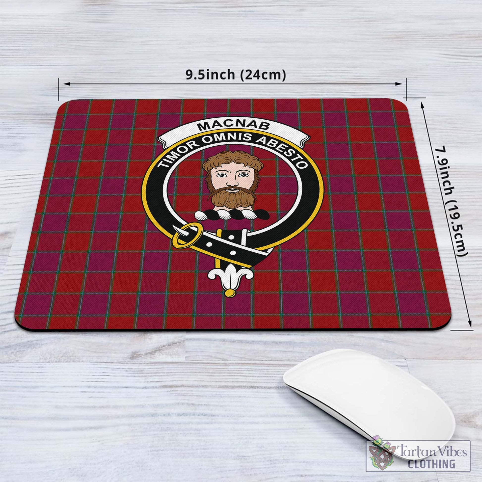 Tartan Vibes Clothing MacNab Old Tartan Mouse Pad with Family Crest