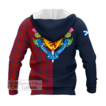 MacNab Old Tartan Knitted Hoodie Alba with Scottish Lion Royal Arm Half Style