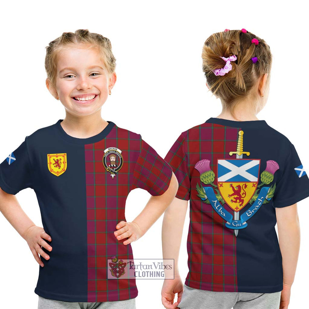 Tartan Vibes Clothing MacNab Old Tartan Kid T-Shirt with Scottish Lion Royal Arm Half Style