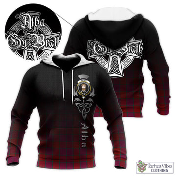 MacNab Old Tartan Knitted Hoodie Featuring Alba Gu Brath Family Crest Celtic Inspired