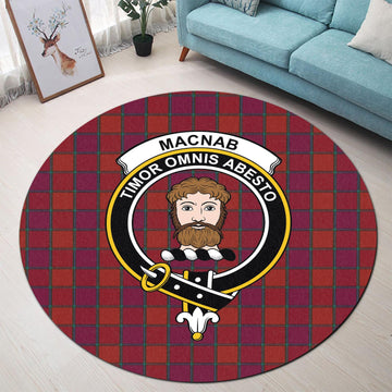 MacNab Old Tartan Round Rug with Family Crest