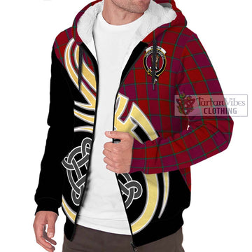 MacNab Old Tartan Sherpa Hoodie with Family Crest and Celtic Symbol Style