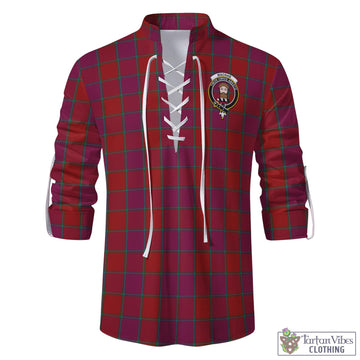 MacNab Old Tartan Men's Scottish Traditional Jacobite Ghillie Kilt Shirt with Family Crest