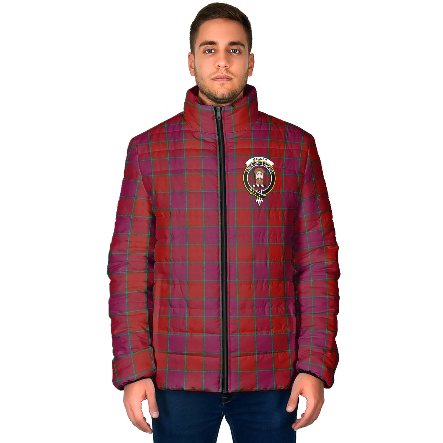 MacNab Old Tartan Padded Jacket with Family Crest - Tartan Vibes Clothing