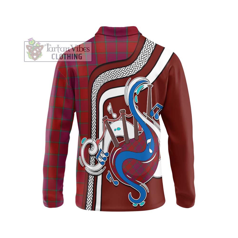 Tartan Vibes Clothing MacNab Old Tartan Long Sleeve Polo Shirt with Epic Bagpipe Style