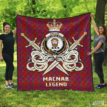 MacNab Old Tartan Quilt with Clan Crest and the Golden Sword of Courageous Legacy