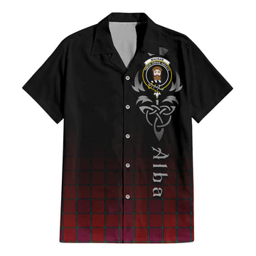 MacNab Old Tartan Short Sleeve Button Up Shirt Featuring Alba Gu Brath Family Crest Celtic Inspired