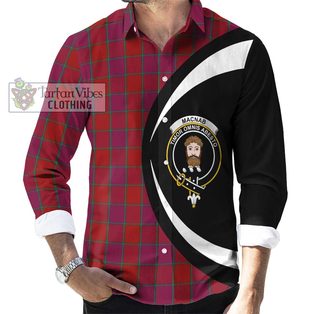 MacNab Old Tartan Long Sleeve Button Up with Family Crest Circle Style - Tartan Vibes Clothing